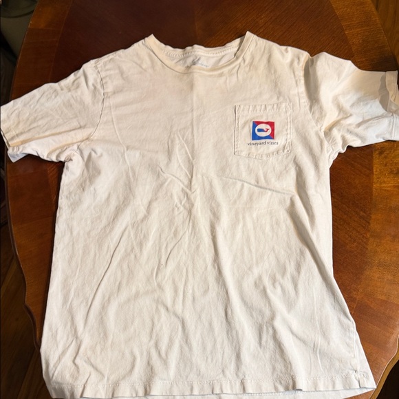 Vineyard Vines Tops - Vineyard Vines Cream Short Sleeve Tee with Logo Pocket